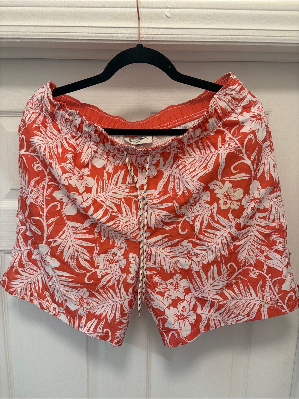 Goodfellow & Co Coral and White Tropical Drawstring Shorts